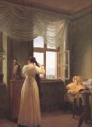 Georg Friedrich Kersting Woman before a Mirror (mk10) oil painting on canvas